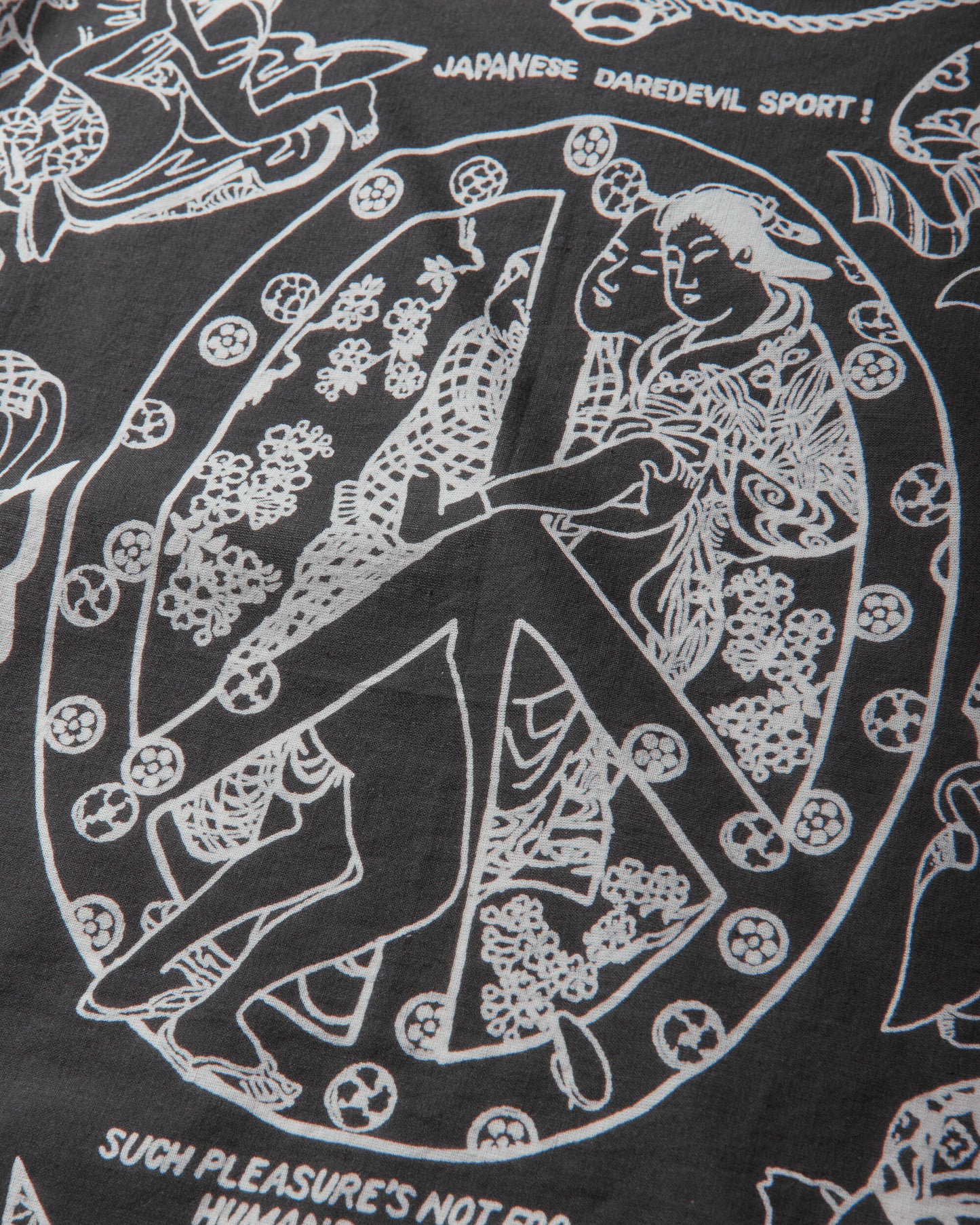 KAPITAL Fastcolor Selvedge Bandana (Yobai) Black Gloves and Scarves Bandanas EK-554BA BLACK