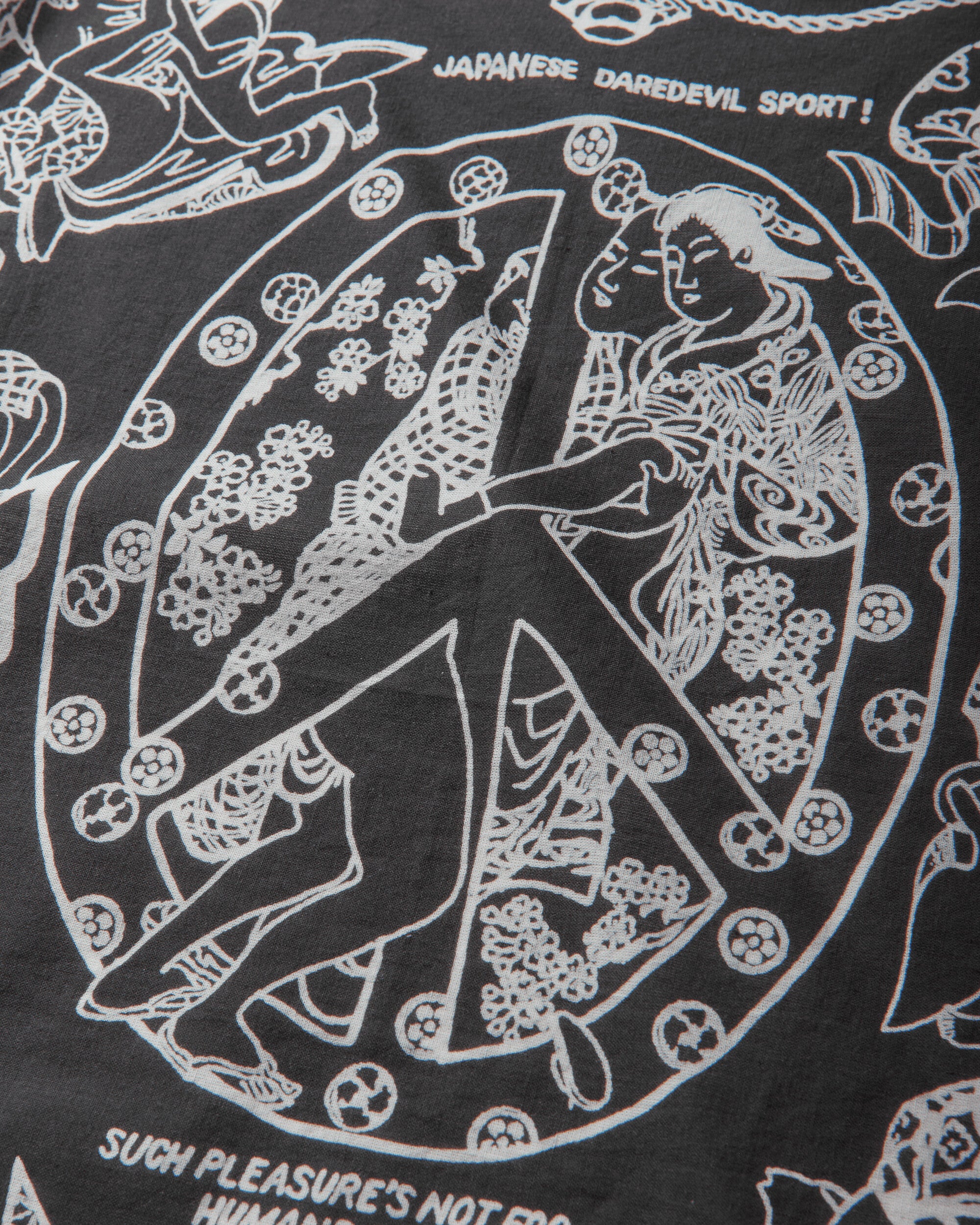KAPITAL Fastcolor Selvedge Bandana (Yobai) Black Gloves and Scarves Bandanas EK-554BA BLACK