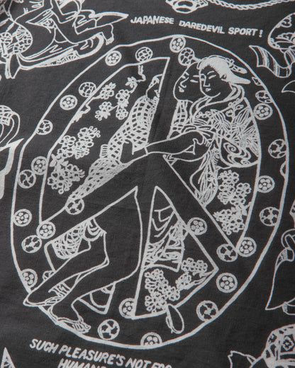 KAPITAL Fastcolor Selvedge Bandana (Yobai) Black Gloves and Scarves Bandanas EK-554BA BLACK