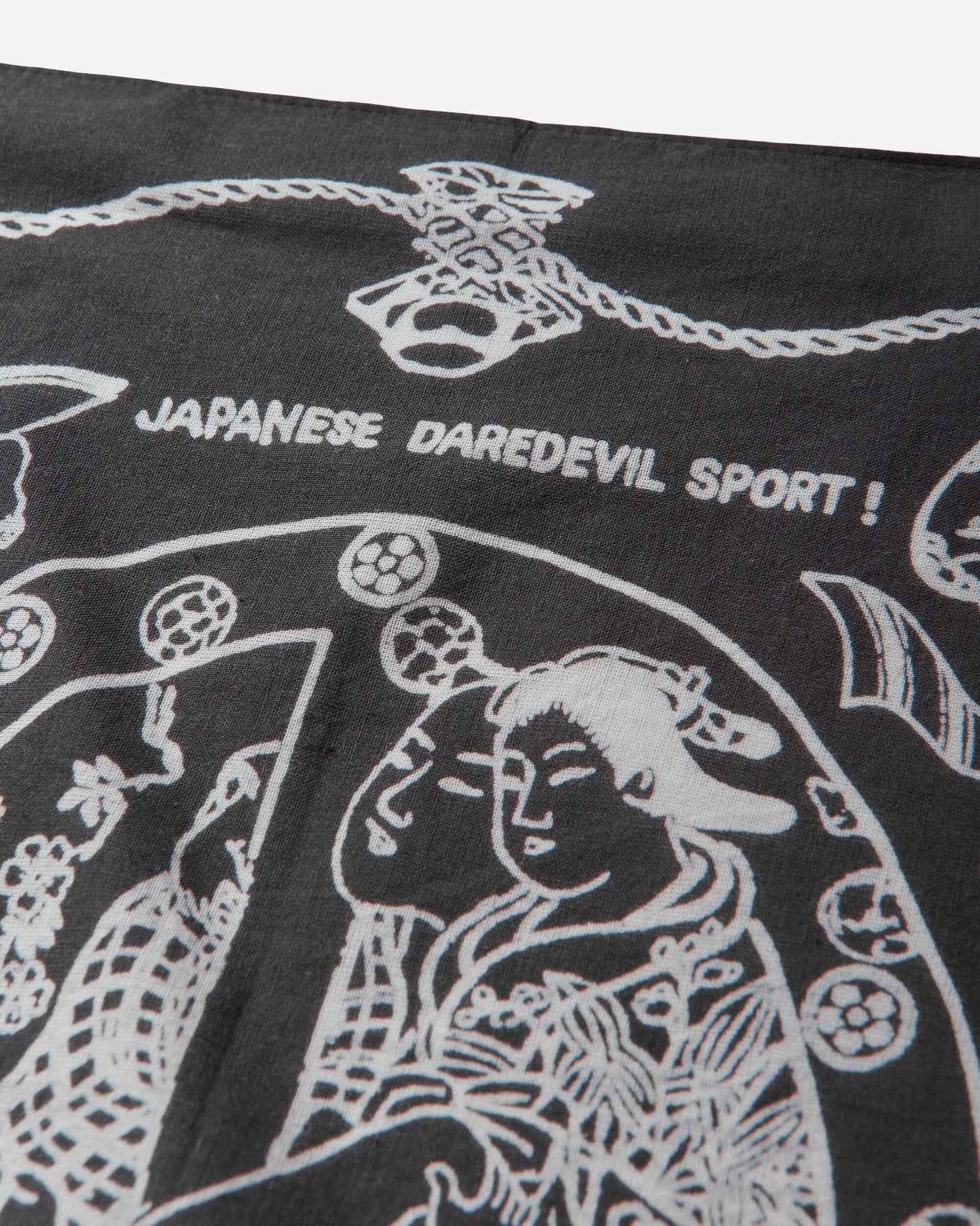 KAPITAL Fastcolor Selvedge Bandana (Yobai) Black Gloves and Scarves Bandanas EK-554BA BLACK