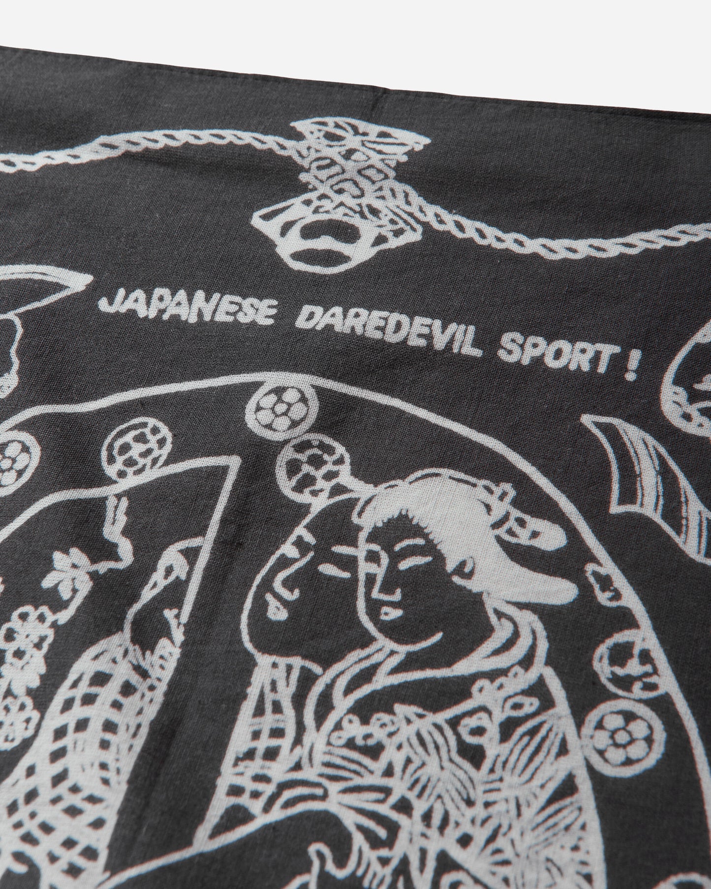 KAPITAL Fastcolor Selvedge Bandana (Yobai) Black Gloves and Scarves Bandanas EK-554BA BLACK