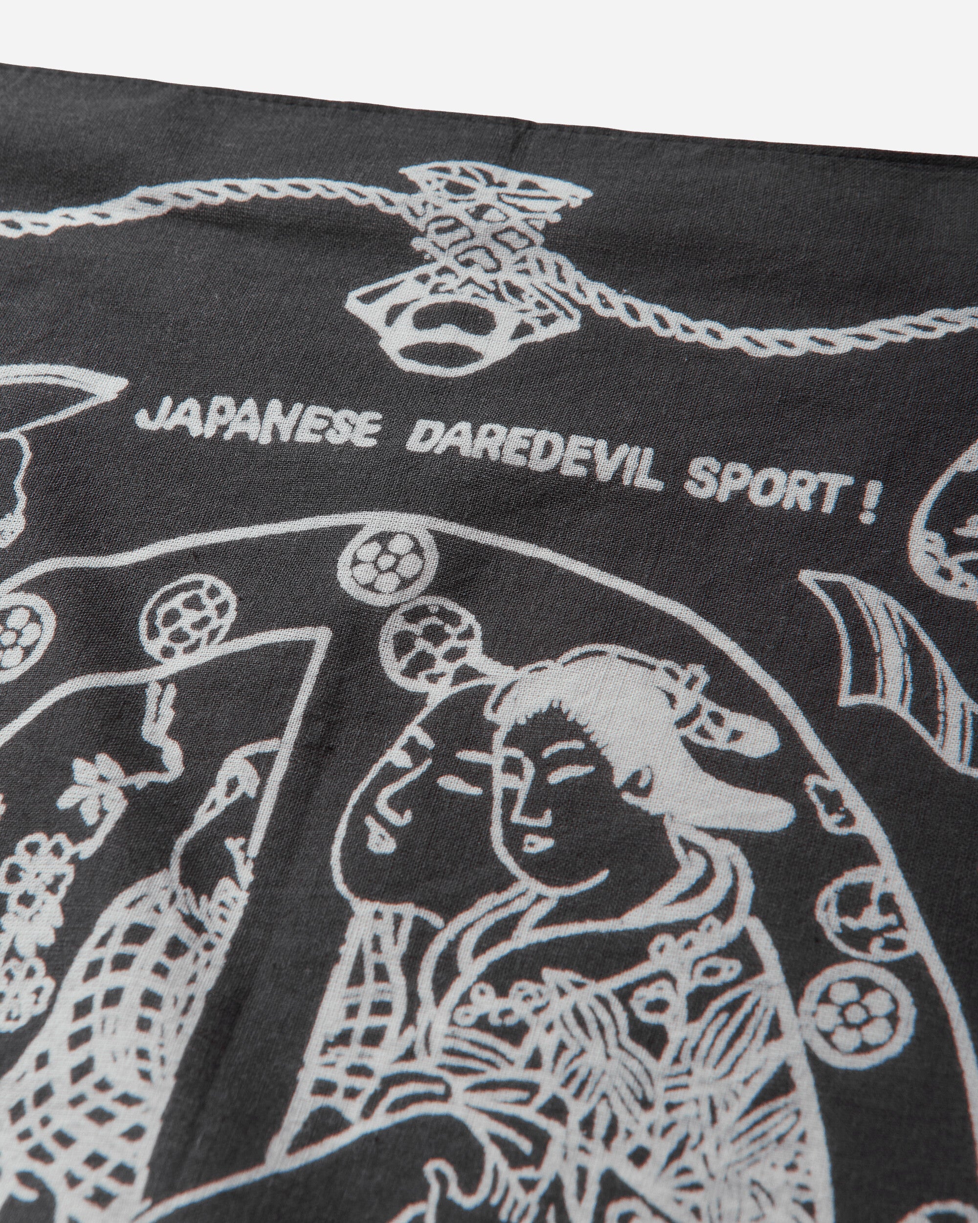 KAPITAL Fastcolor Selvedge Bandana (Yobai) Black Gloves and Scarves Bandanas EK-554BA BLACK