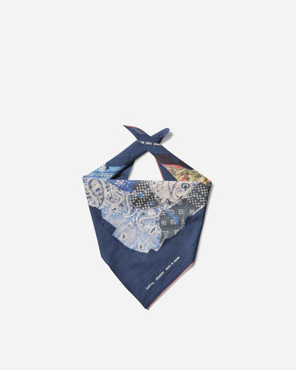 KAPITAL Fastcolor Selvedge Bandanna Bandana Patchwork Navy Gloves and Scarves Bandanas EK-1818BA NAVY