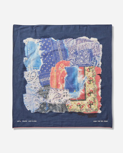 KAPITAL Fastcolor Selvedge Bandanna Bandana Patchwork Navy Gloves and Scarves Bandanas EK-1818BA NAVY