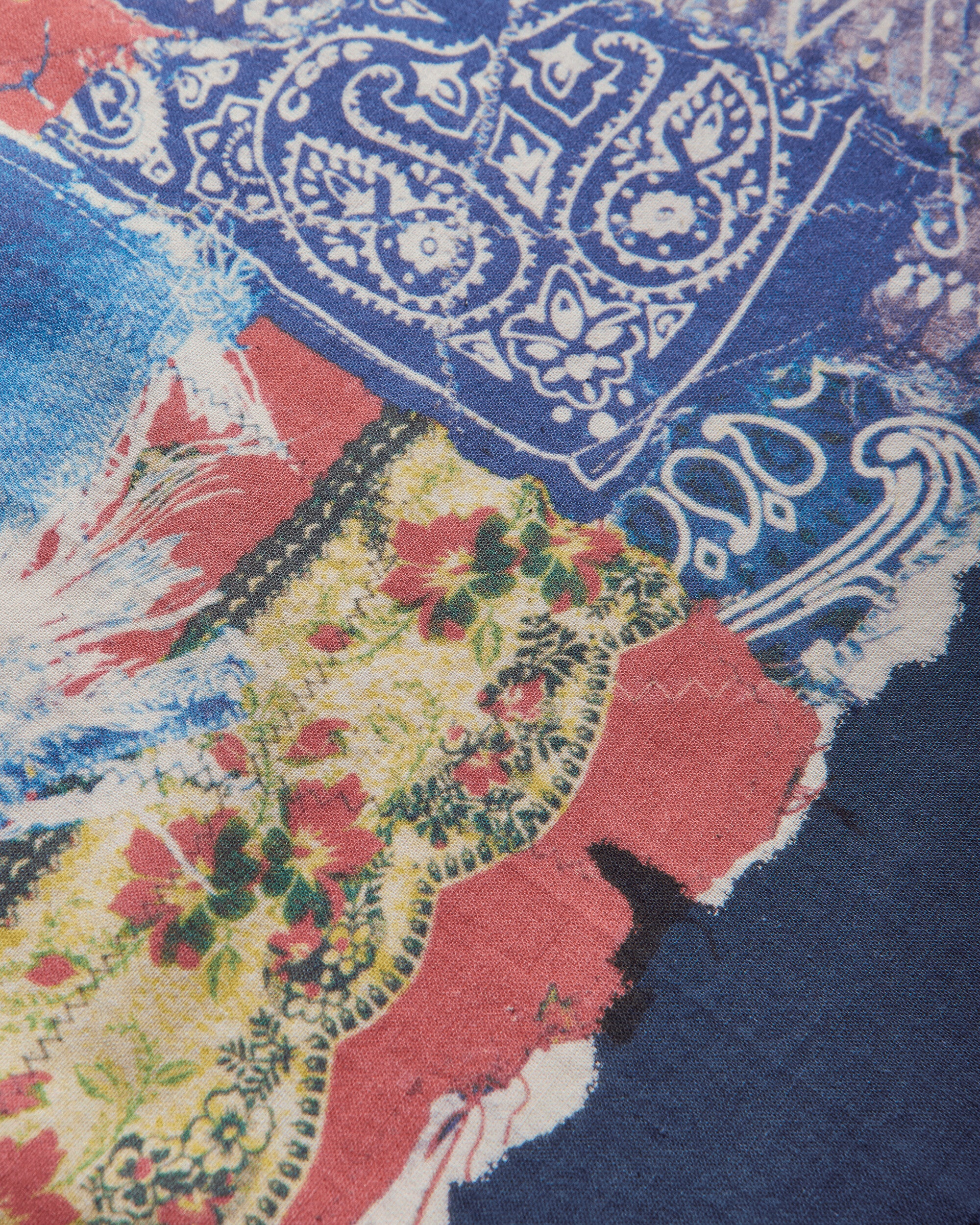 KAPITAL Fastcolor Selvedge Bandanna Bandana Patchwork Navy Gloves and Scarves Bandanas EK-1818BA NAVY