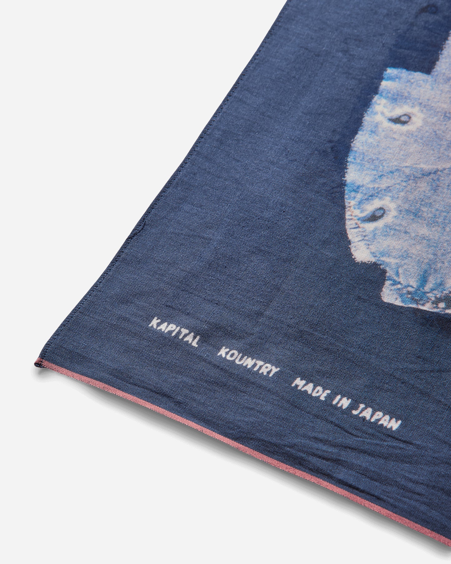 KAPITAL Fastcolor Selvedge Bandanna Bandana Patchwork Navy Gloves and Scarves Bandanas EK-1818BA NAVY