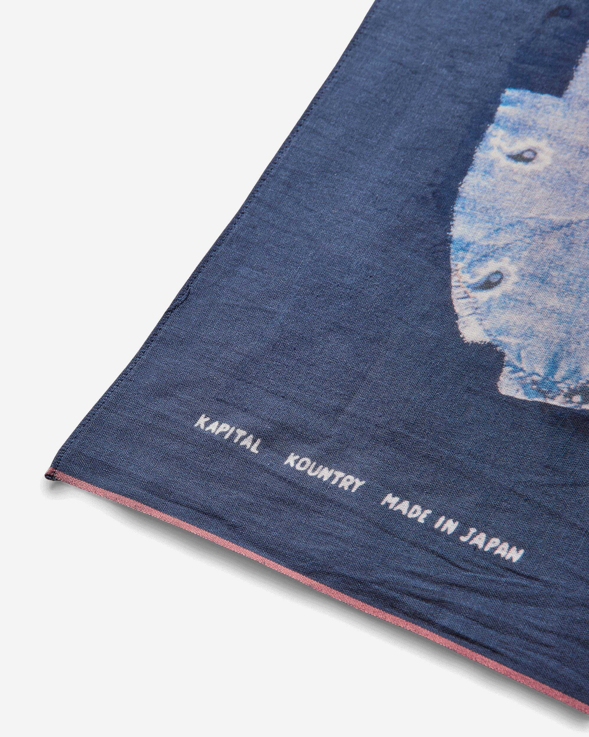 KAPITAL Fastcolor Selvedge Bandanna Bandana Patchwork Navy Gloves and Scarves Bandanas EK-1818BA NAVY