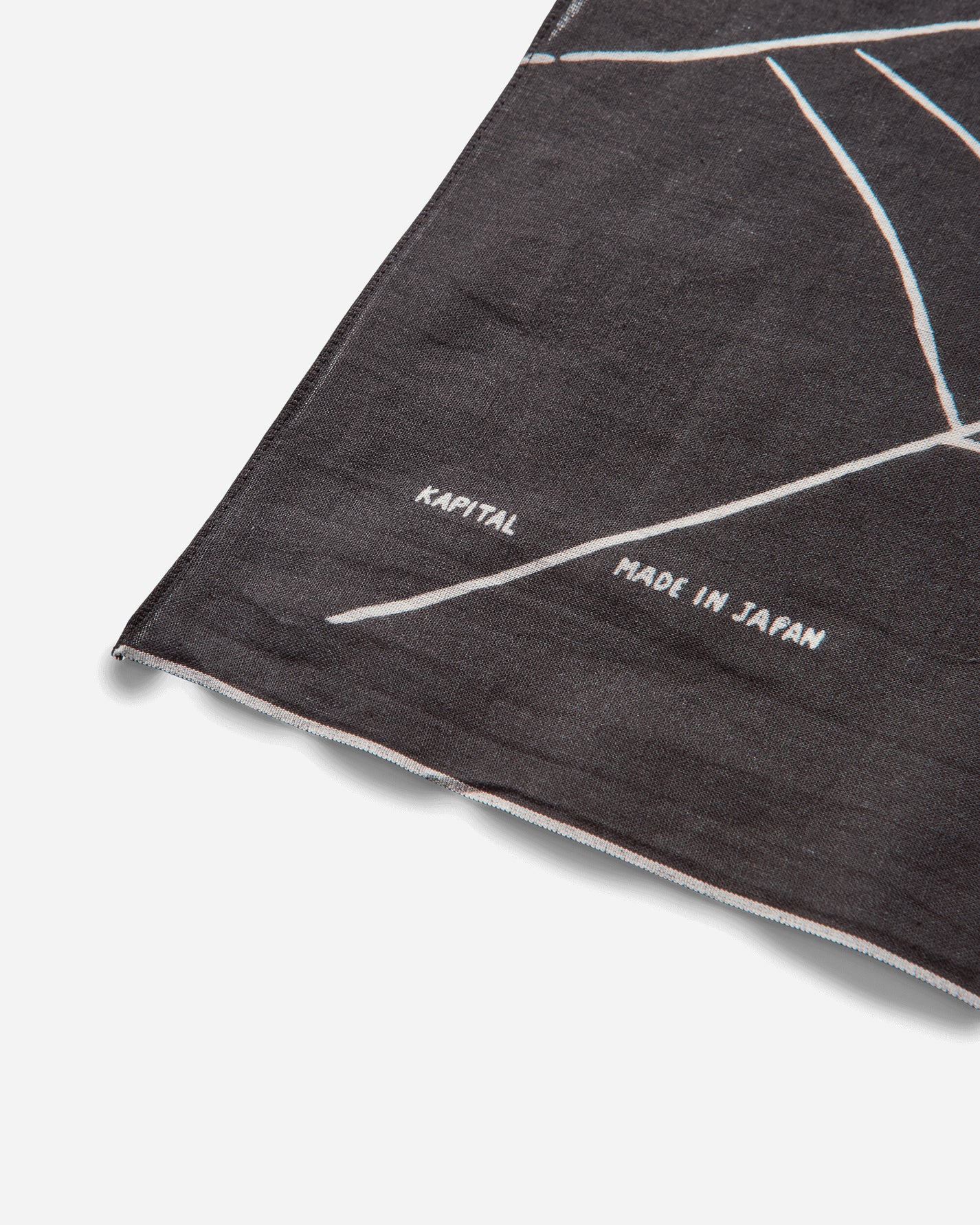 KAPITAL Fastcolor Selvedge Bandanna Spider Peckish Rainbowy Black Gloves and Scarves Bandanas K2504BA529 BLACK