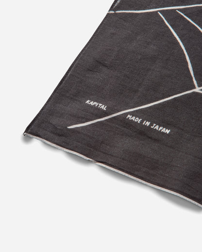 KAPITAL Fastcolor Selvedge Bandanna Spider Peckish Rainbowy Black Gloves and Scarves Bandanas K2504BA529 BLACK