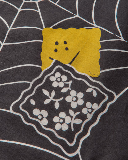 KAPITAL Fastcolor Selvedge Bandanna Spider Peckish Rainbowy Black Gloves and Scarves Bandanas K2504BA529 BLACK