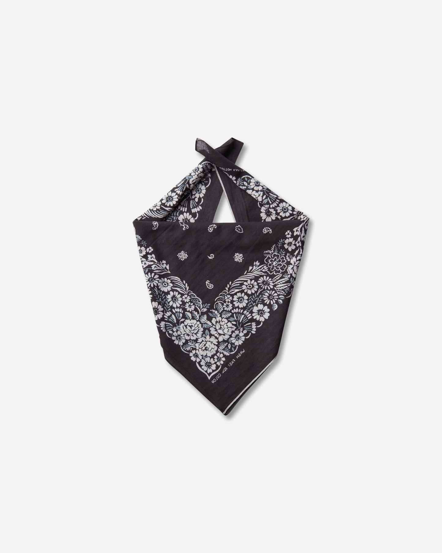 KAPITAL Fastcolor Selvedge Bandanna (Churchill Garden) 20X20 Black Gloves and Scarves Bandanas K2508BA507 BLACK