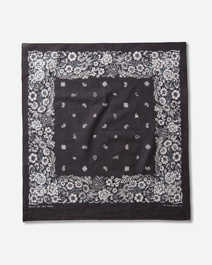 KAPITAL Fastcolor Selvedge Bandanna (Churchill Garden) 20X20 Black Gloves and Scarves Bandanas K2508BA507 BLACK