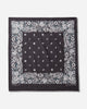KAPITAL Fastcolor Selvedge Bandanna (Churchill Garden) 20X20 Black Gloves and Scarves Bandanas K2508BA507 BLACK