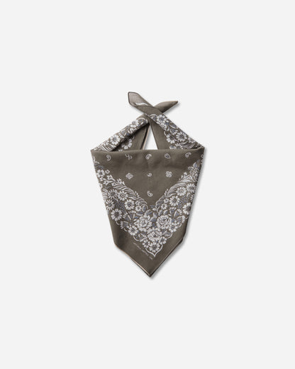 KAPITAL Fastcolor Selvedge Bandanna (Churchill Garden) 20X20 Khaki Gloves and Scarves Bandanas K2508BA507 KHAKI
