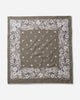 KAPITAL Fastcolor Selvedge Bandanna (Churchill Garden) 20X20 Khaki Gloves and Scarves Bandanas K2508BA507 KHAKI