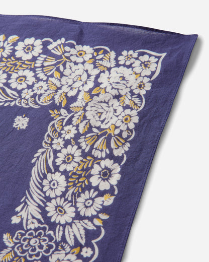 KAPITAL Fastcolor Selvedge Bandanna (Churchill Garden) 20X20 Purple Gloves and Scarves Bandanas K2508BA507 PURPLE