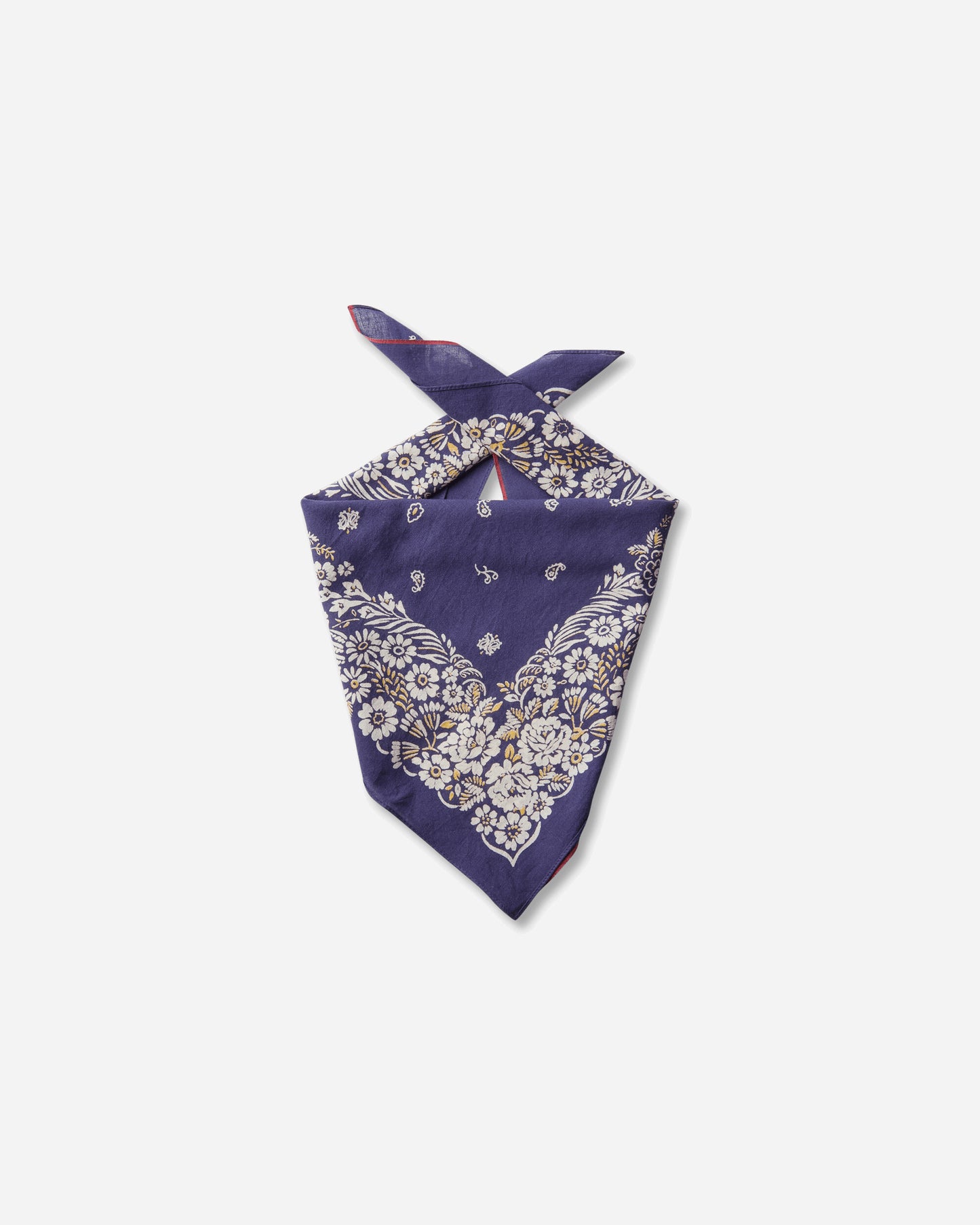 KAPITAL Fastcolor Selvedge Bandanna (Churchill Garden) 20X20 Purple Gloves and Scarves Bandanas K2508BA507 PURPLE