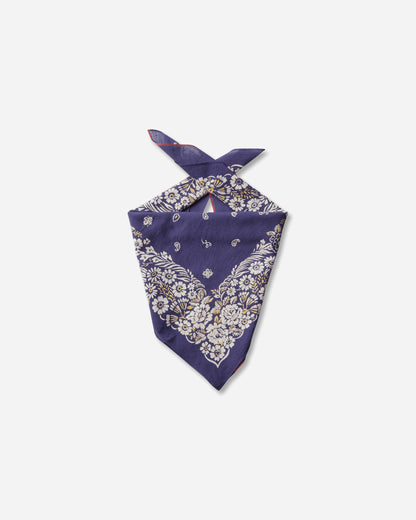 KAPITAL Fastcolor Selvedge Bandanna (Churchill Garden) 20X20 Purple Gloves and Scarves Bandanas K2508BA507 PURPLE