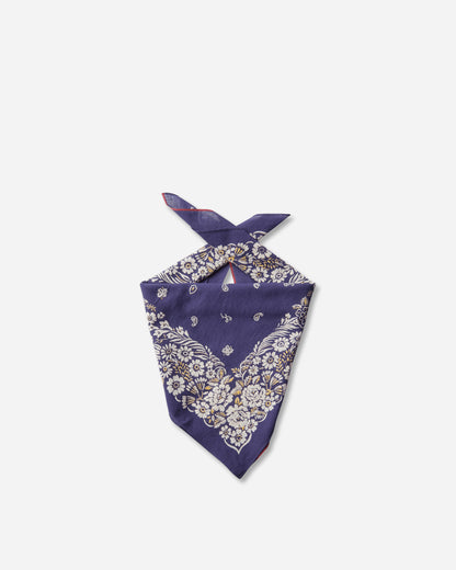 KAPITAL Fastcolor Selvedge Bandanna (Churchill Garden) 20X20 Purple Gloves and Scarves Bandanas K2508BA507 PURPLE