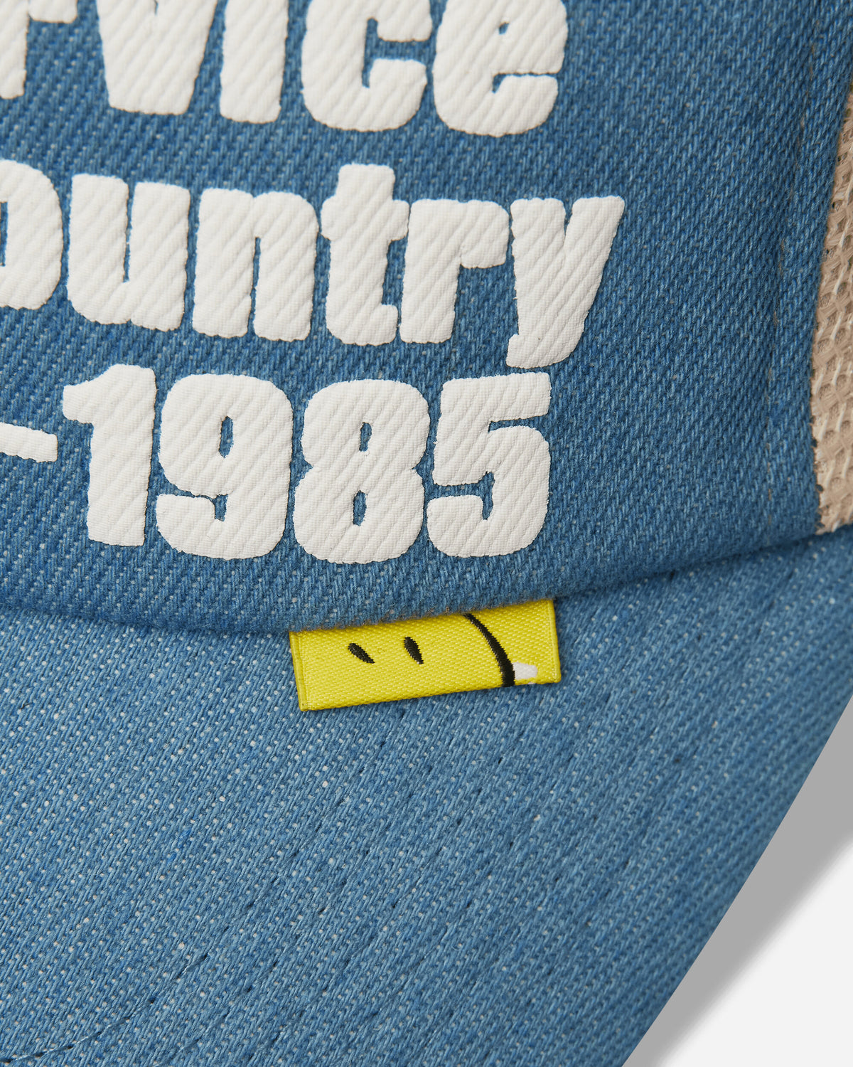 KAPITAL Denim Repair Service Denim Track Cap Ecru Hats Caps K2603XH502 ECRU