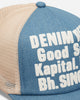 KAPITAL Denim Repair Service Denim Track Cap Ecru Hats Caps K2603XH502 ECRU