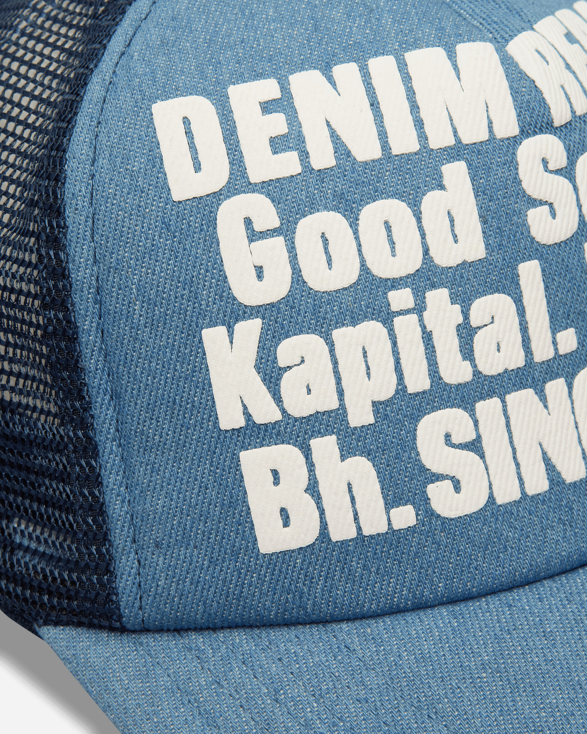 KAPITAL Denim Repair Service Denim Track Cap Navy Hats Caps K2603XH502 NAVY