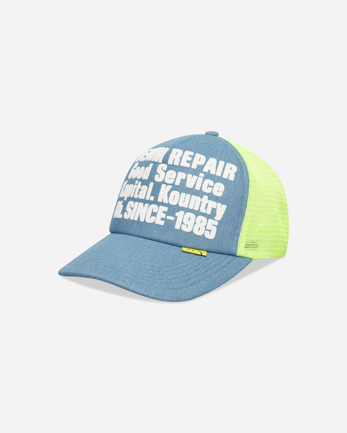 KAPITAL Denim Repair Service Denim Track Cap Neon Yellow Hats Caps K2603XH502 NEONYEL