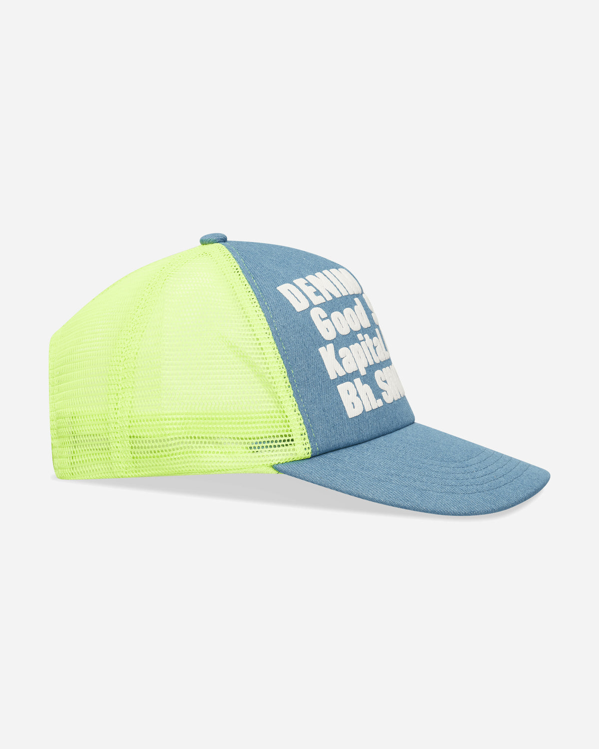 KAPITAL Denim Repair Service Denim Track Cap Neon Yellow Hats Caps K2603XH502 NEONYEL