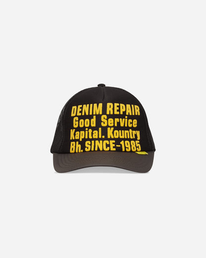 KAPITAL Denim Repair Service Track Cap Black/Grey Hats Caps EK-1732XH BLKXGRY