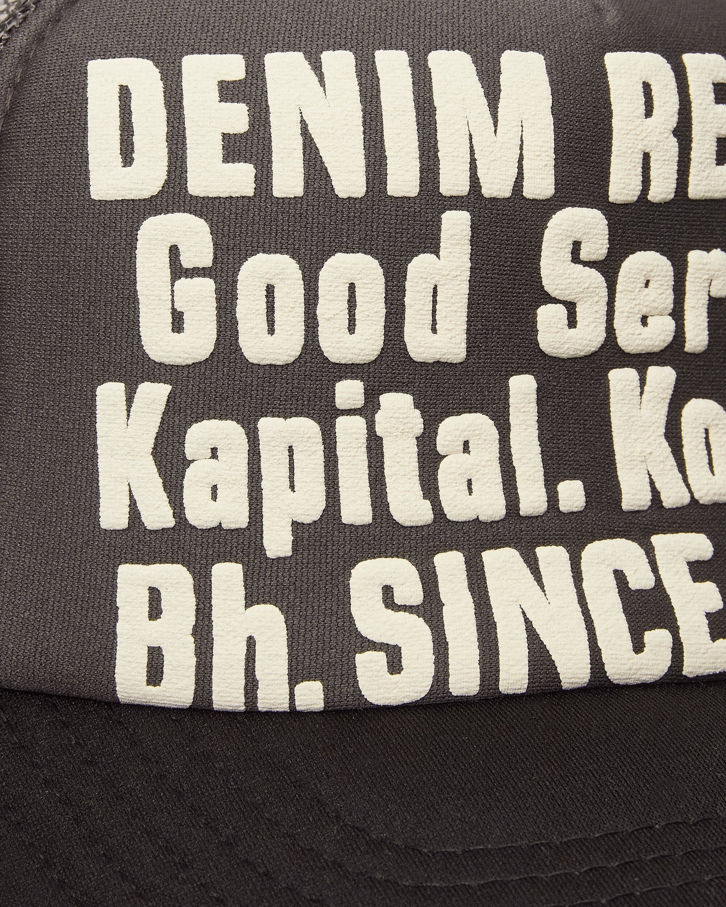 KAPITAL Denim Repair Service Track Cap Grey/Black Hats Caps EK-1732XH GRYXBLACK