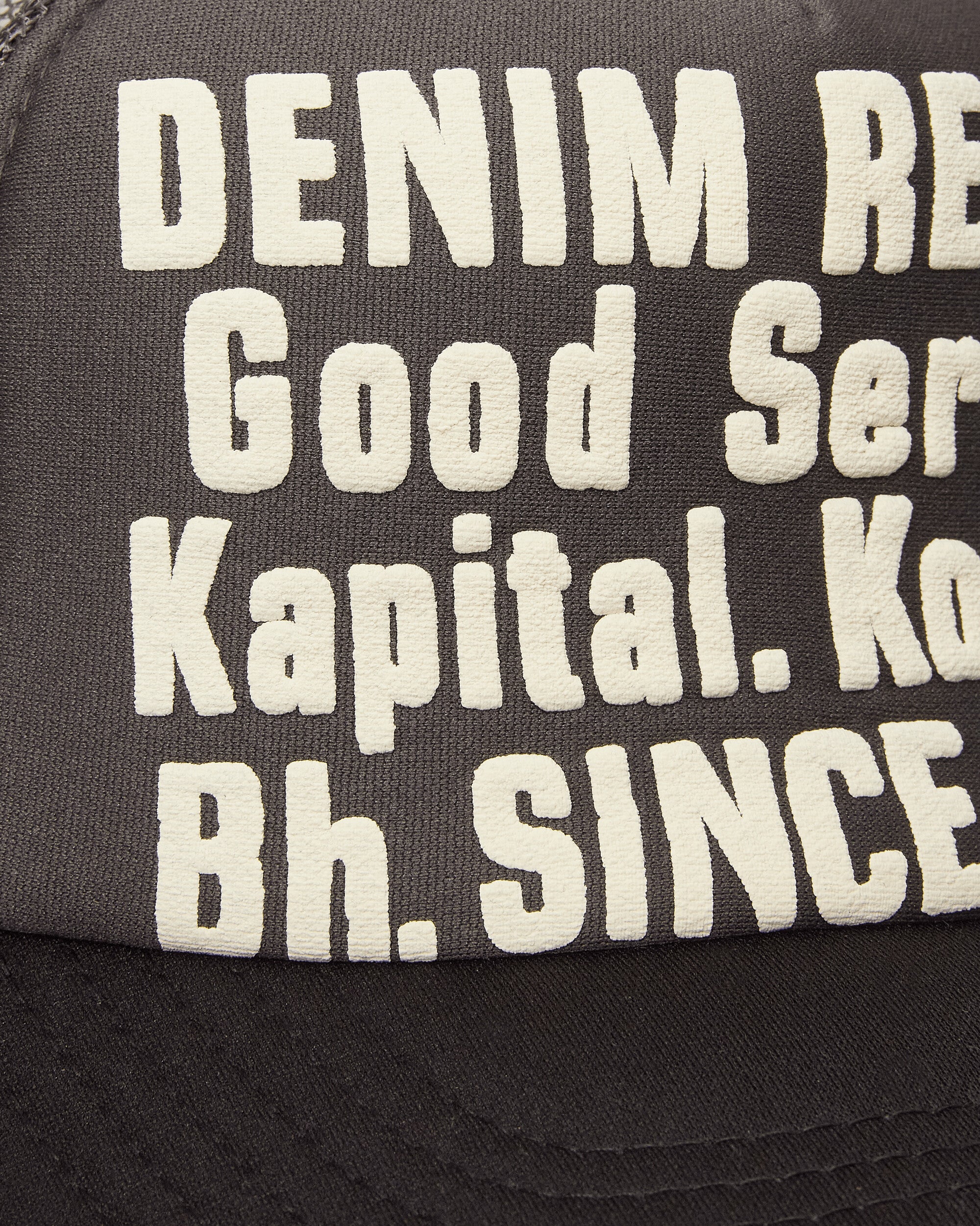 KAPITAL Denim Repair Service Track Cap Grey/Black Hats Caps EK-1732XH GRYXBLACK