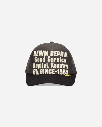 KAPITAL Denim Repair Service Track Cap Grey/Black Hats Caps EK-1732XH GRYXBLACK
