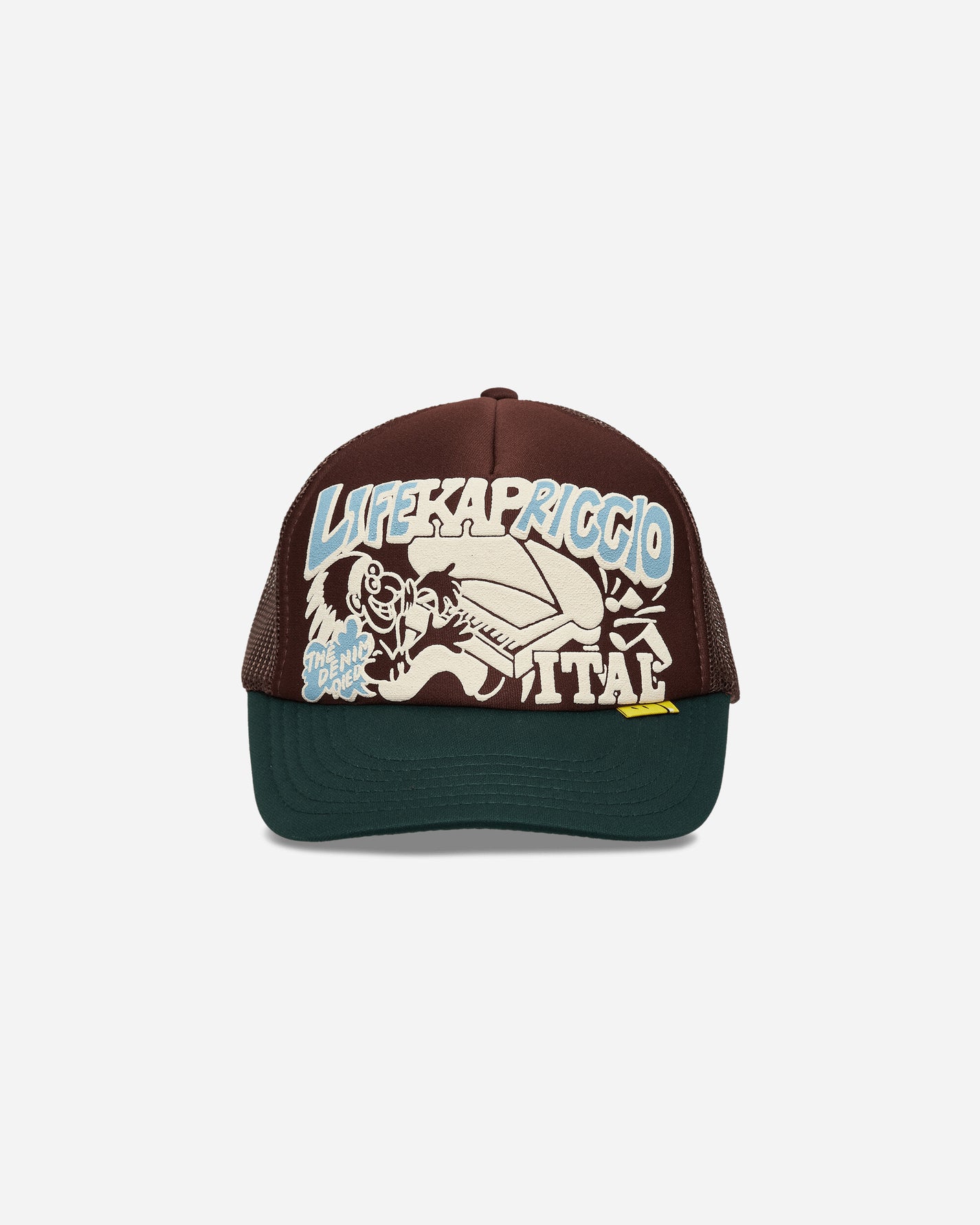 KAPITAL Life Kapriccio Track Cap Brown - Green Hats Caps K2505XH536 BROWNXDGREEN
