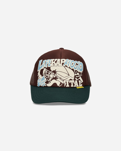 KAPITAL Life Kapriccio Track Cap Brown - Green Hats Caps K2505XH536 BROWNXDGREEN