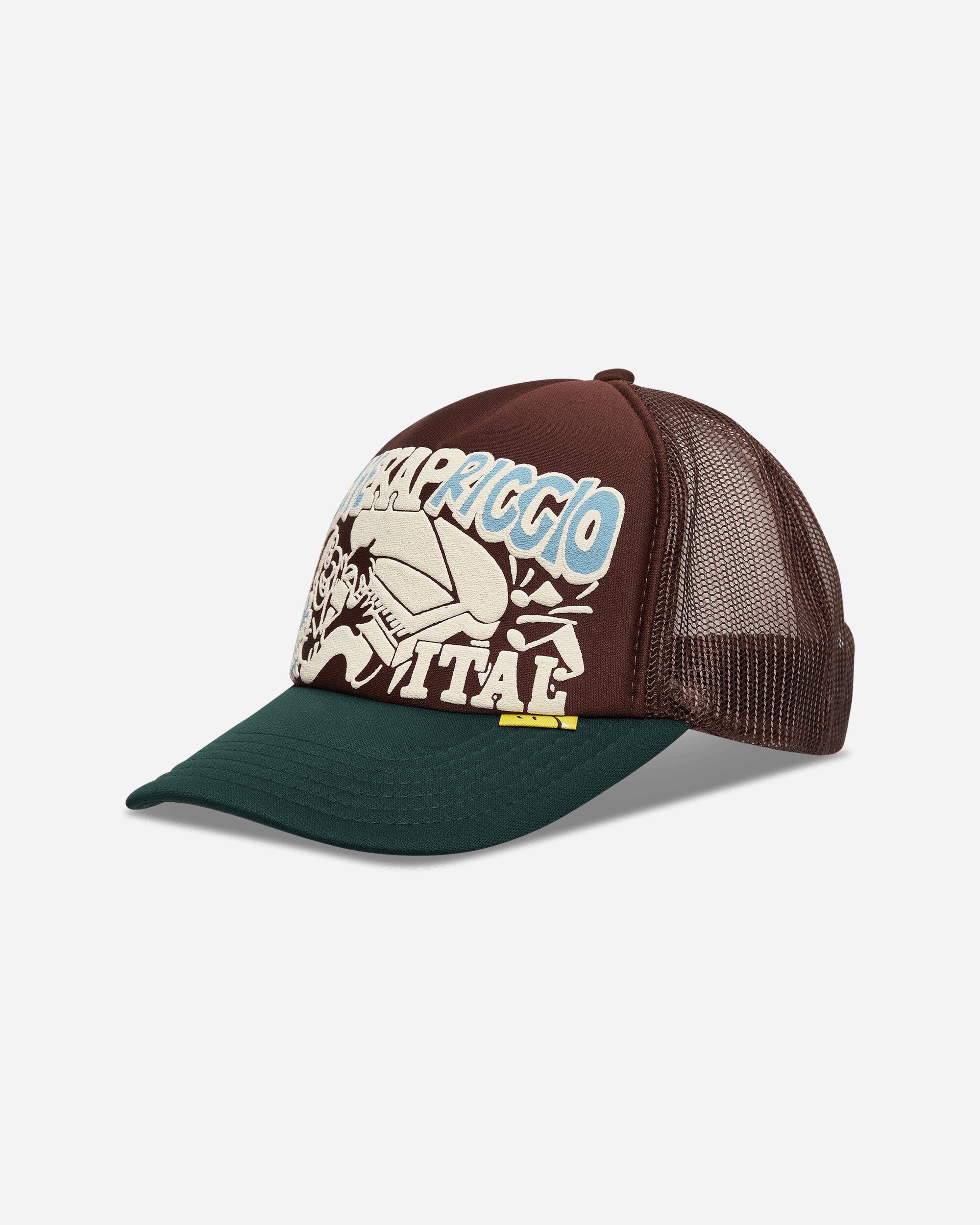 KAPITAL Life Kapriccio Track Cap Brown - Green Hats Caps K2505XH536 BROWNXDGREEN