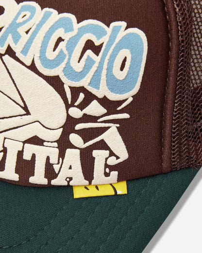 KAPITAL Life Kapriccio Track Cap Brown - Green Hats Caps K2505XH536 BROWNXDGREEN