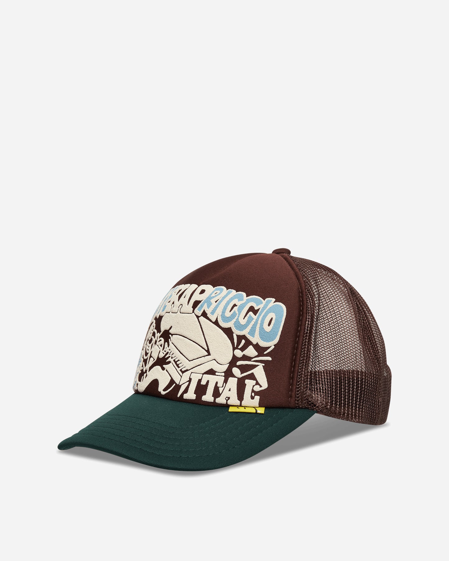 KAPITAL Life Kapriccio Track Cap Brown - Green Hats Caps K2505XH536 BROWNXDGREEN