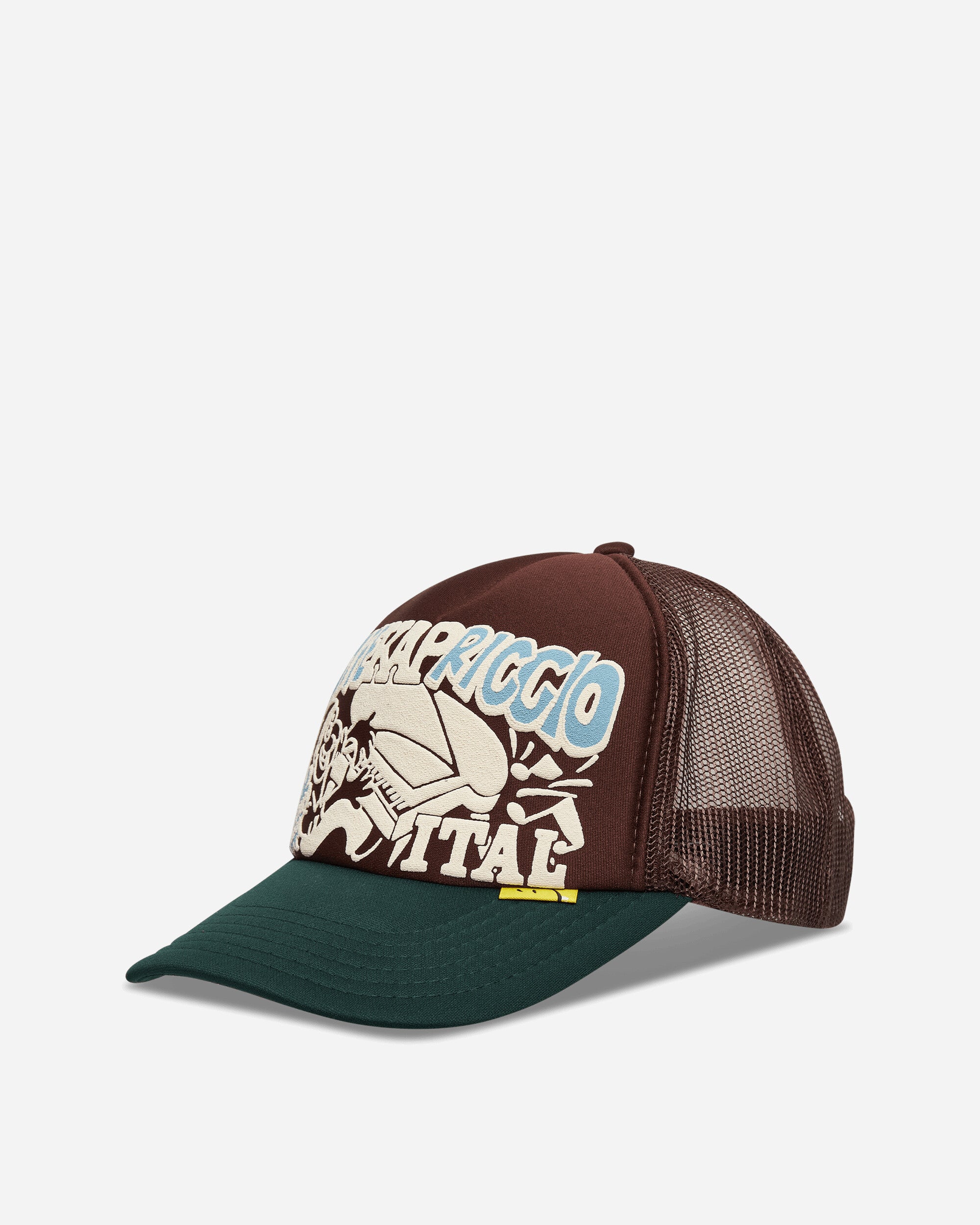 KAPITAL Life Kapriccio Track Cap Brown - Green Hats Caps K2505XH536 BROWNXDGREEN