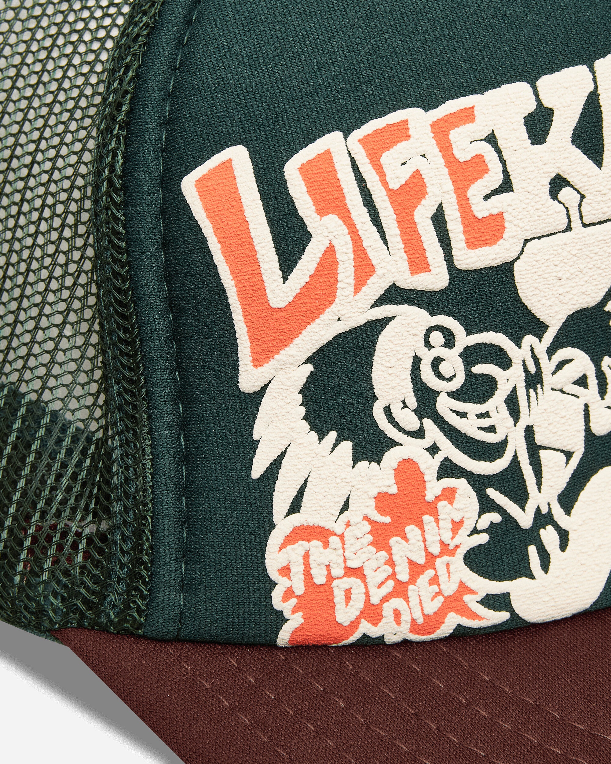 KAPITAL Life Kapriccio Track Cap Green - Brown Hats Caps K2505XH536 DGREENXBROWN