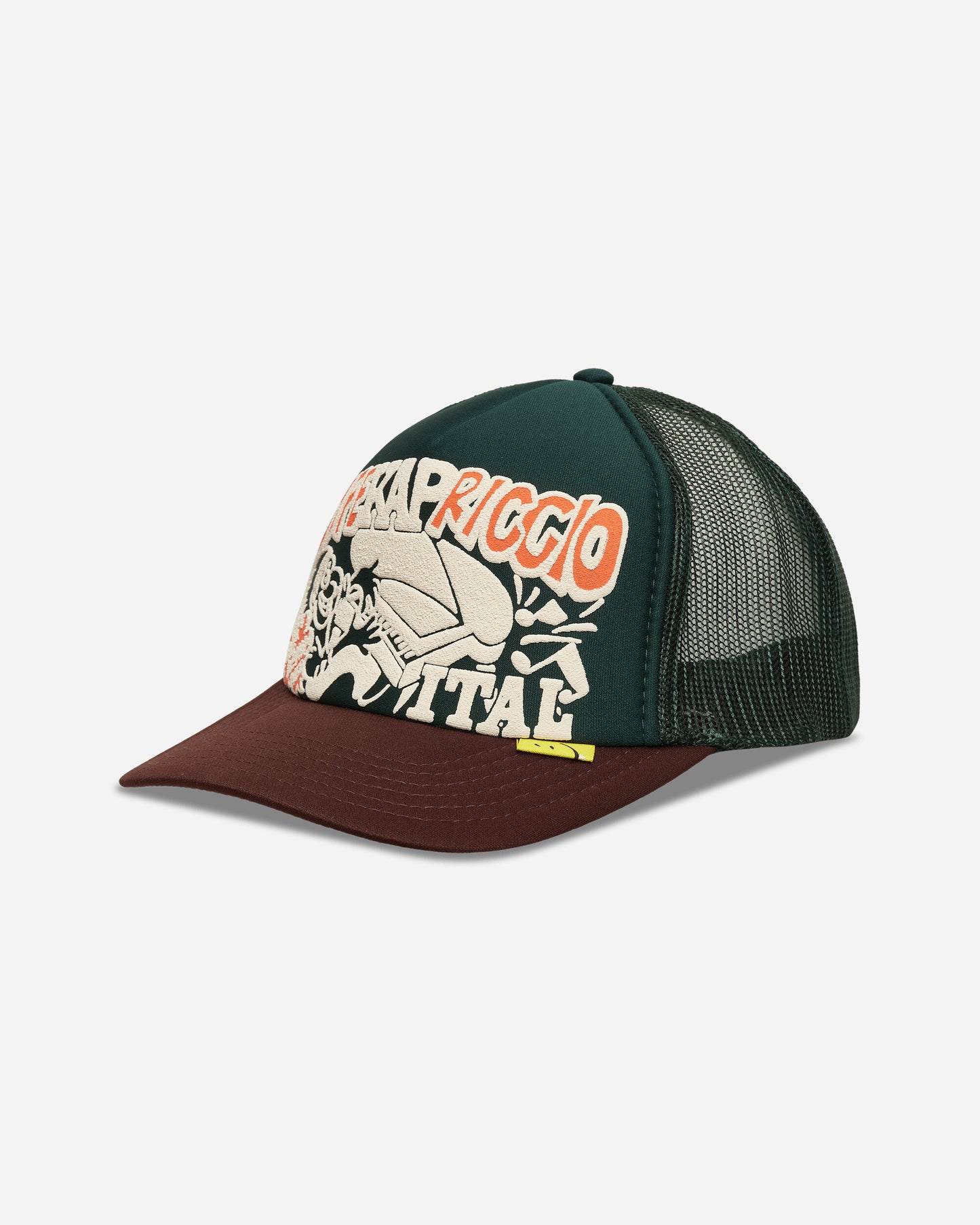 KAPITAL Life Kapriccio Track Cap Green - Brown Hats Caps K2505XH536 DGREENXBROWN
