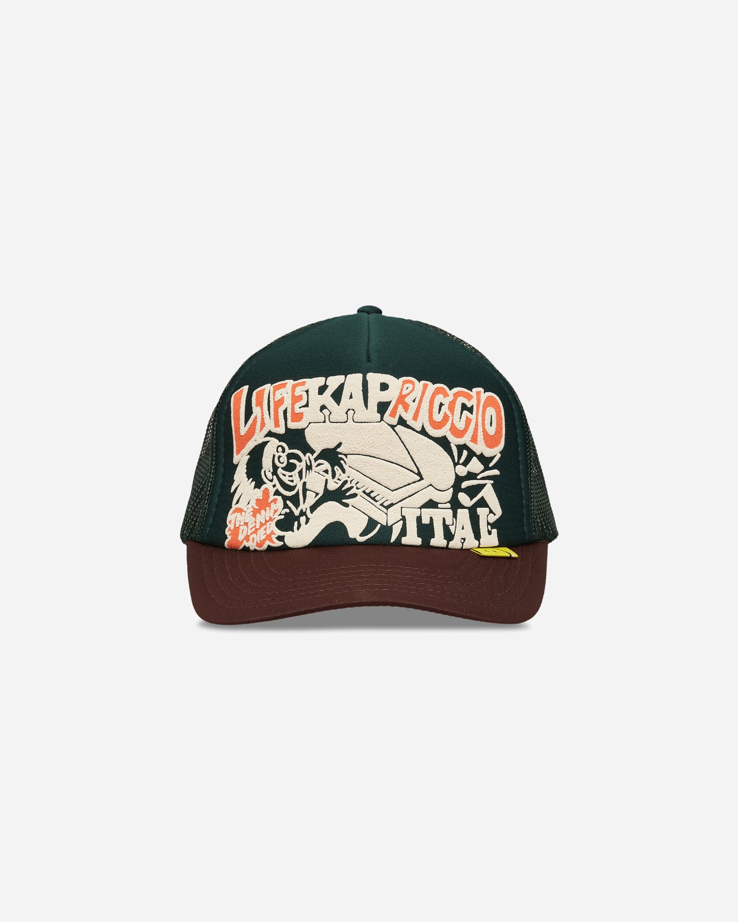 KAPITAL Life Kapriccio Track Cap Green - Brown Hats Caps K2505XH536 DGREENXBROWN
