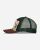 KAPITAL Life Kapriccio Track Cap Green - Brown Hats Caps K2505XH536 DGREENXBROWN