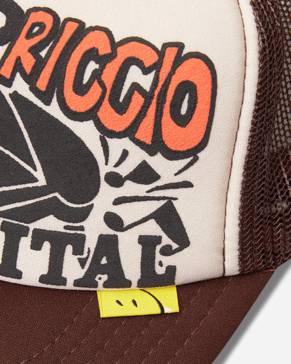 KAPITAL Life Kapriccio Track Cap Ecru - Brown Hats Caps K2505XH536 ECRXBRWN