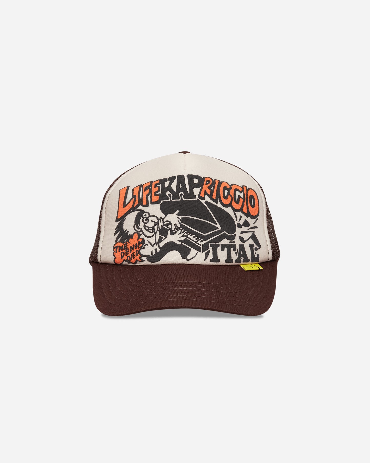 KAPITAL Life Kapriccio Track Cap Ecru - Brown Hats Caps K2505XH536 ECRXBRWN