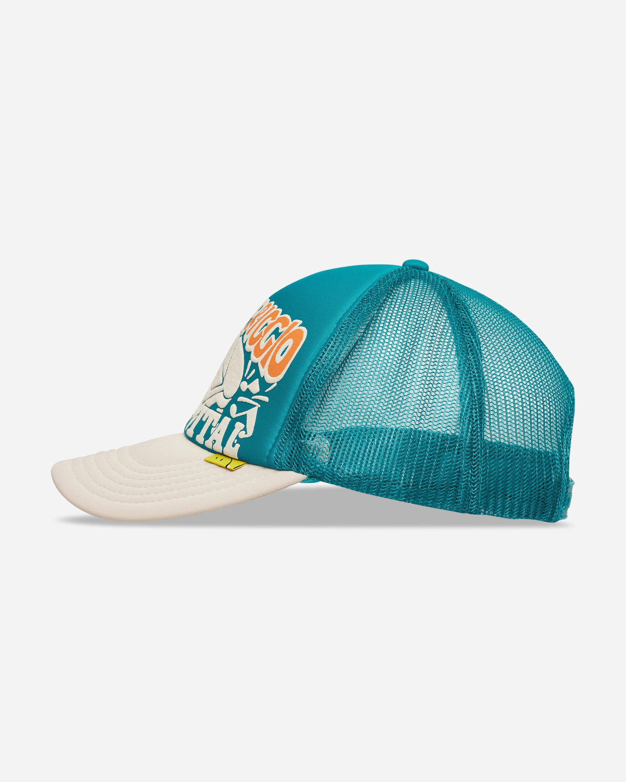 KAPITAL Life Kapriccio Track Cap Turquoise - Ecru Hats Caps K2505XH536 TURQUOISEXECRU