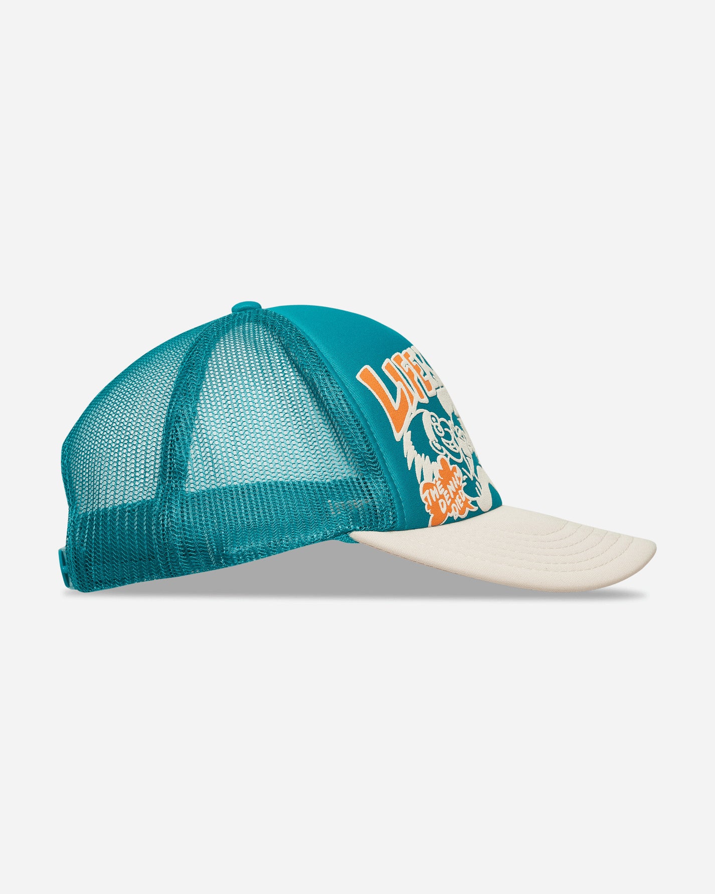 KAPITAL Life Kapriccio Track Cap Turquoise - Ecru Hats Caps K2505XH536 TURQUOISEXECRU