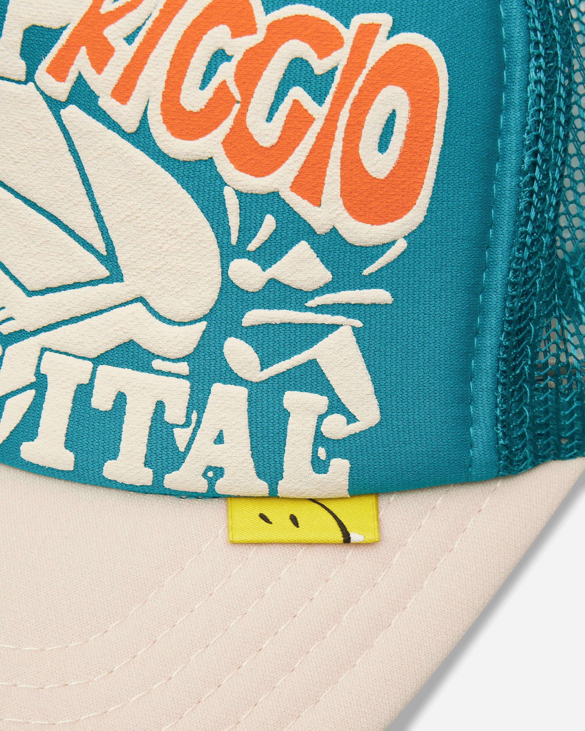 KAPITAL Life Kapriccio Track Cap Turquoise - Ecru Hats Caps K2505XH536 TURQUOISEXECRU