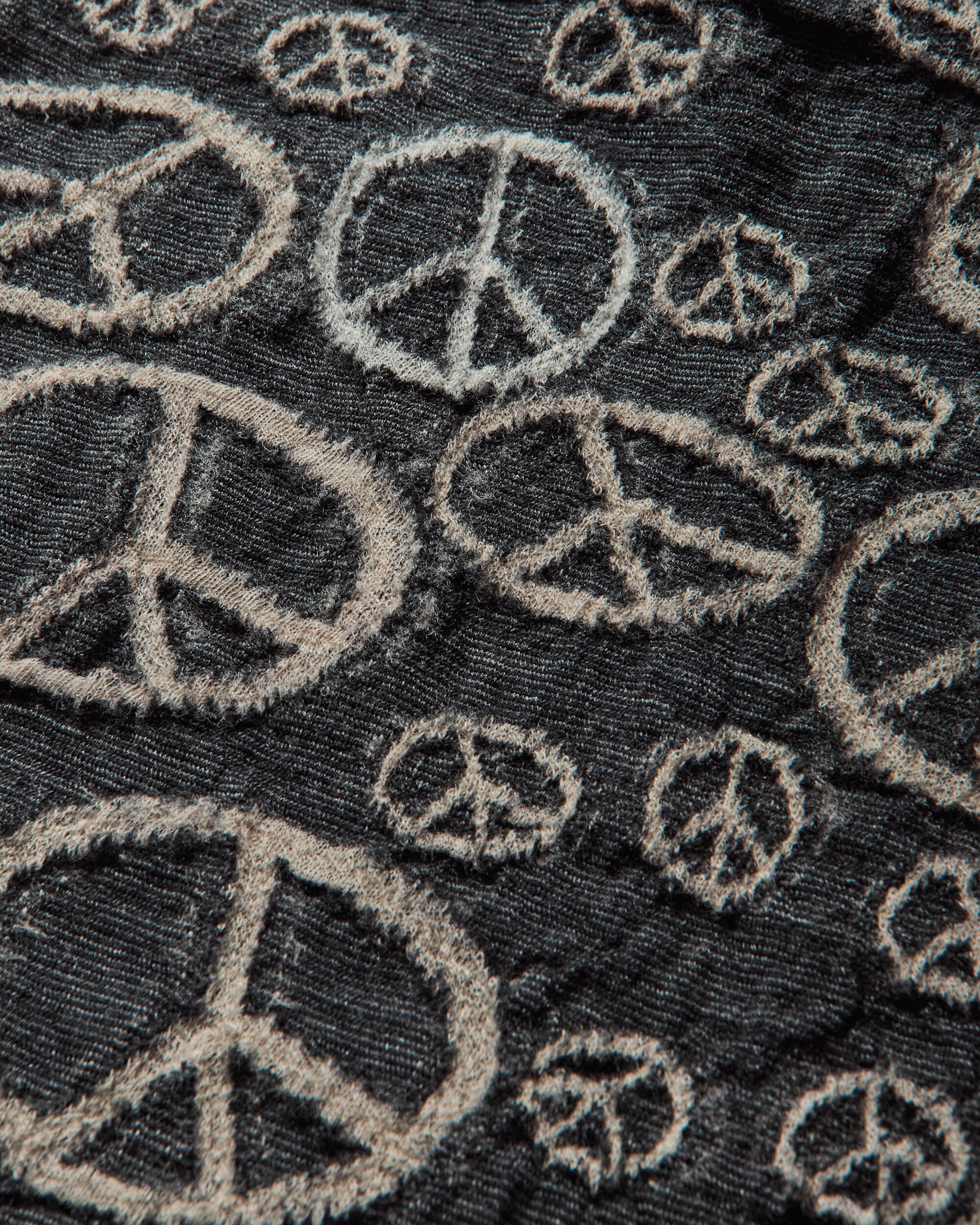 KAPITAL Fulling Wool Happy Scarf Peace Black Gloves and Scarves Scarves and Warmneck EK-1819XM BLACK