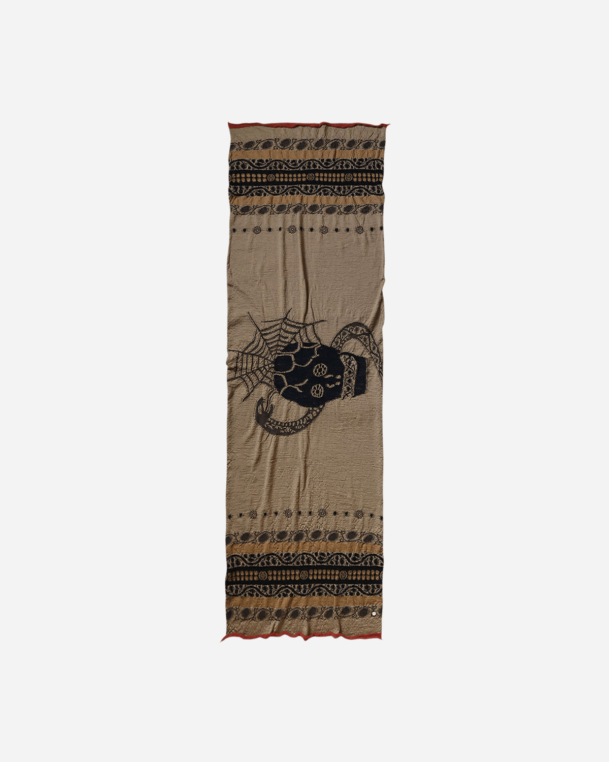 KAPITAL Fulling Wool Scarf Coptic Skull Beige Gloves and Scarves Scarves and Warmneck EK-1654XMA BEIGE