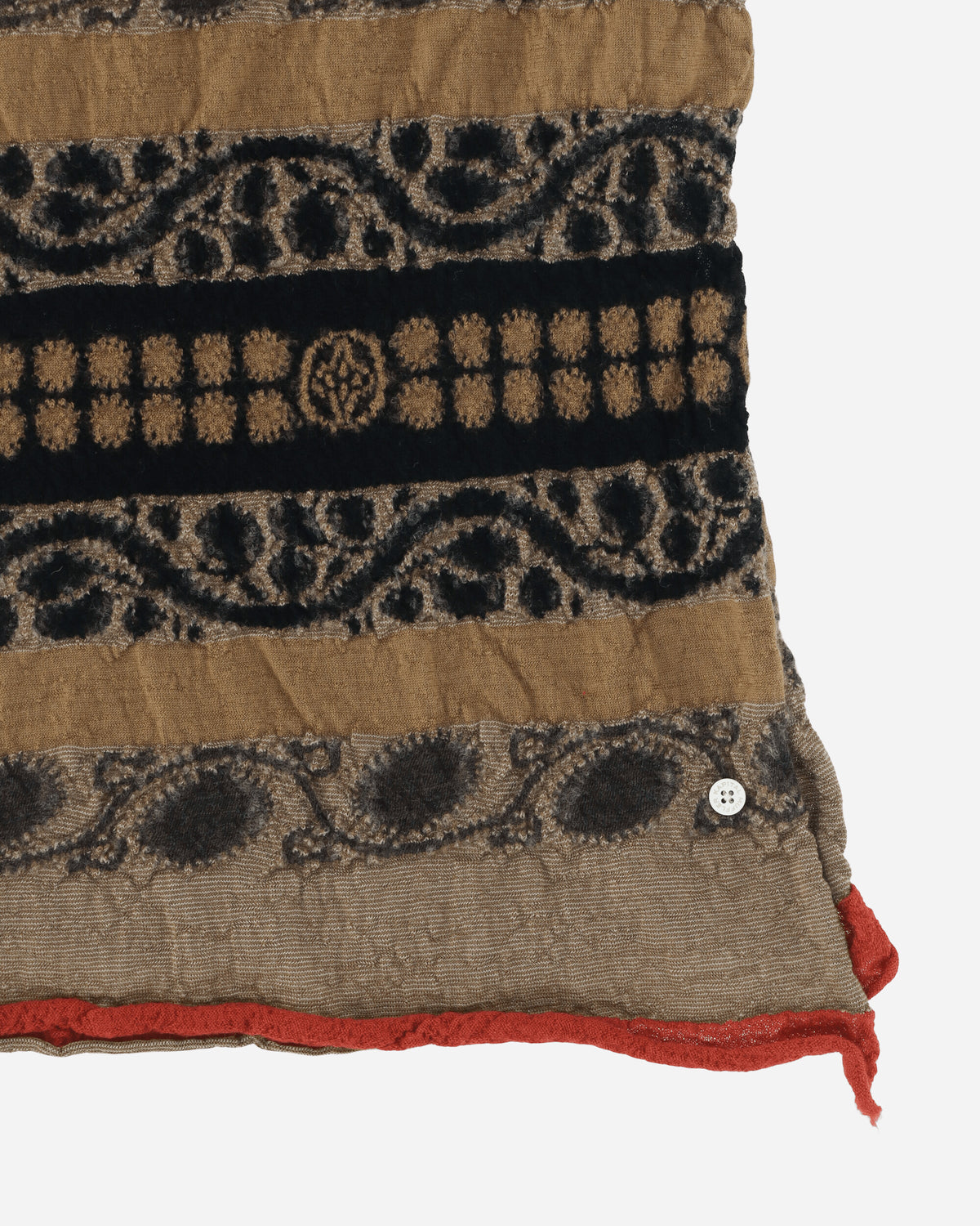 KAPITAL Fulling Wool Scarf Coptic Skull Beige Gloves and Scarves Scarves and Warmneck EK-1654XMA BEIGE